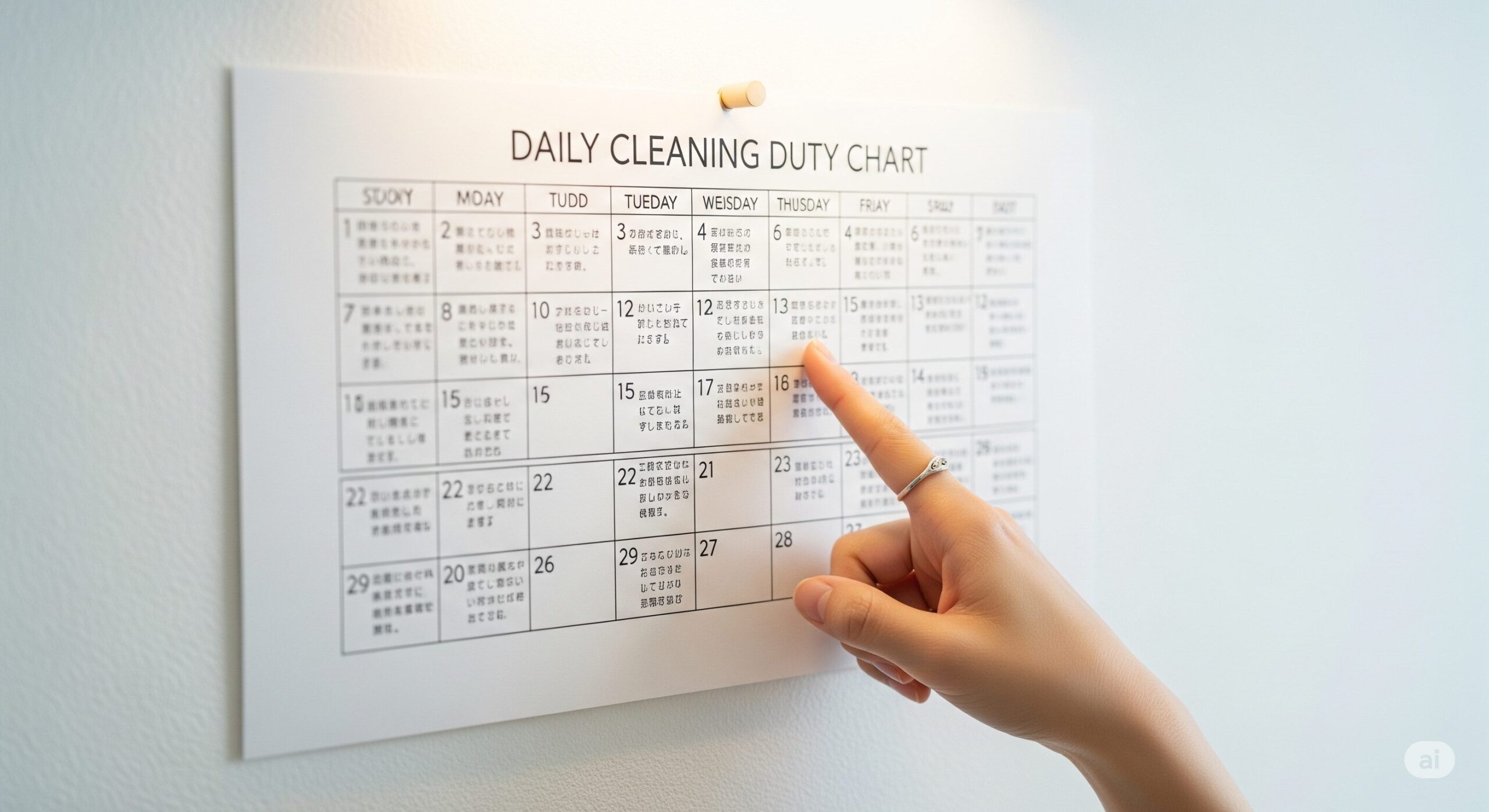 日ごとの細かい当番を決める際のポイント