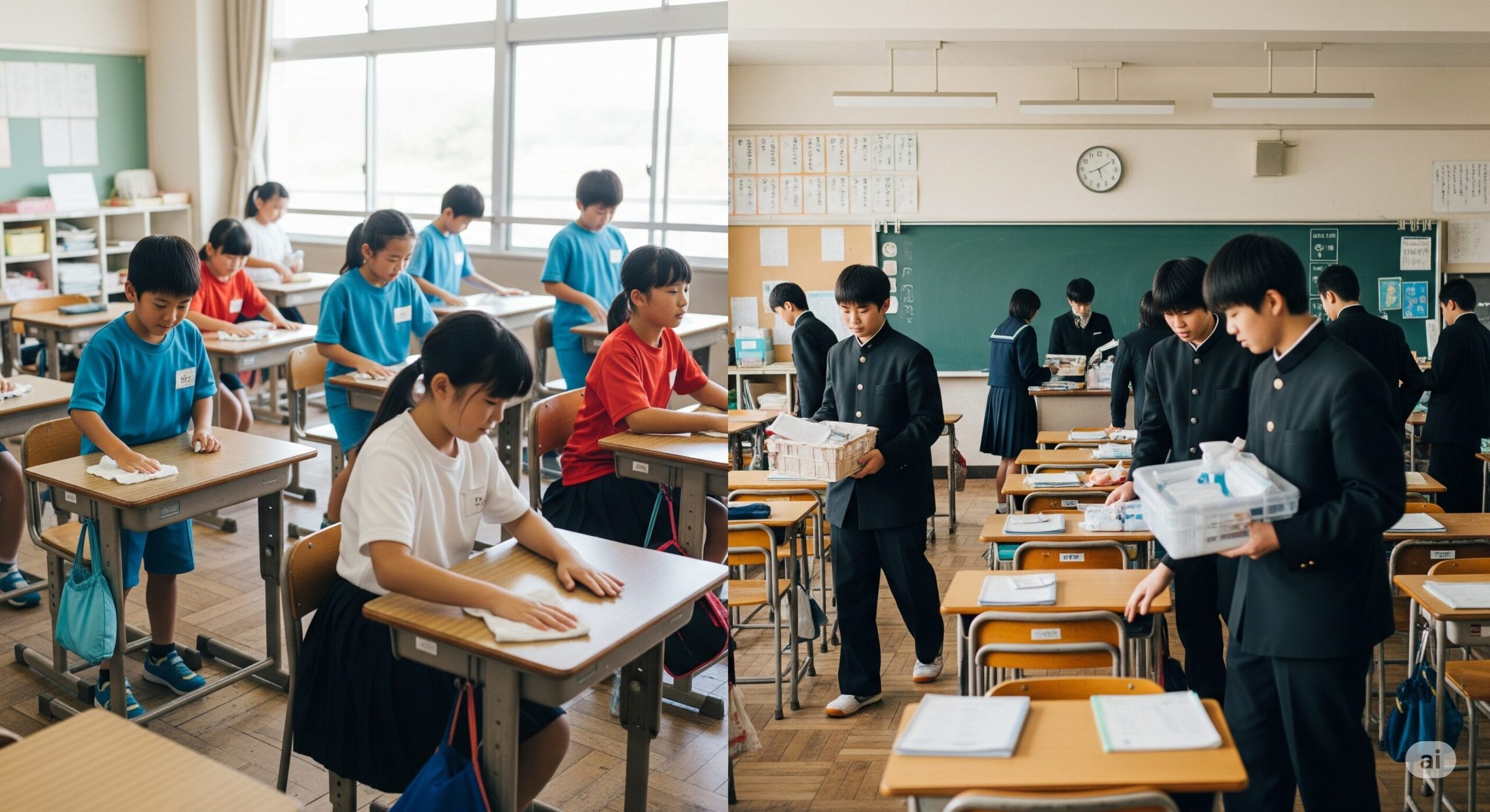 小学校と中学校での掃除と学校音楽の総括