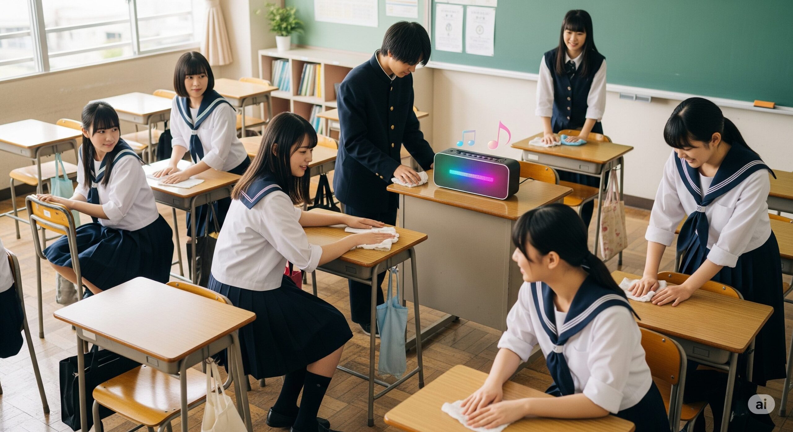 掃除の学校音楽が持つ効果と定番曲